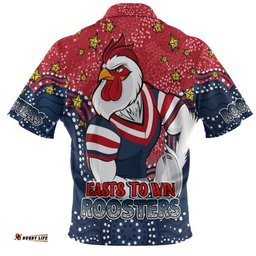 Amazing Aussie Sydney Roosters Custom Custom With Aboriginal Inspired Style Of Dot Painting Patterns  Hawaiian Shirt