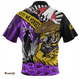 Amazing Aussie Richmond ANZAC Day Honor Purple Valor And Spirit Hawaiian Shirt