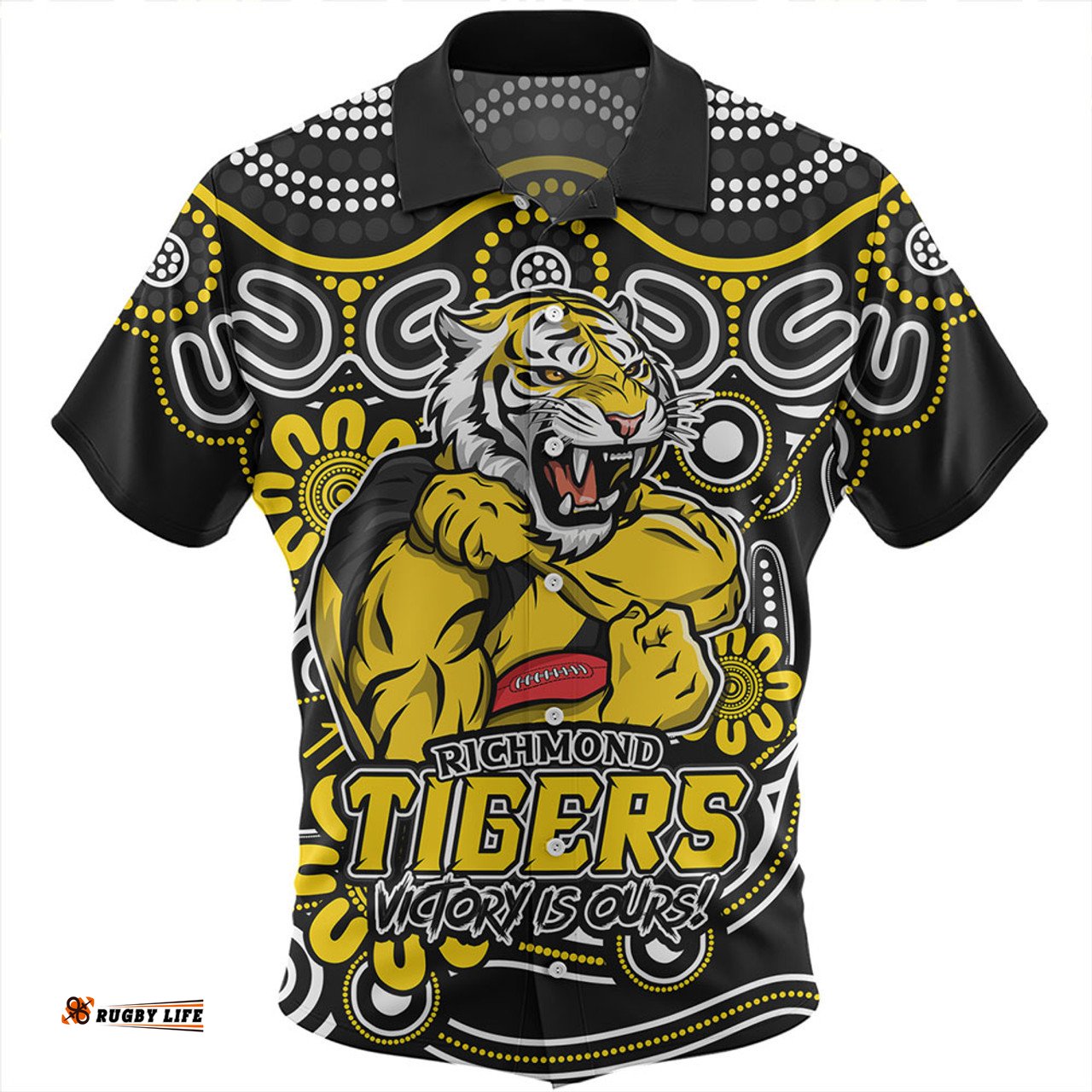 Amazing Aussie Richmond Aboriginal Inspired Tough Fan Football For Life Hawaiian Shirt