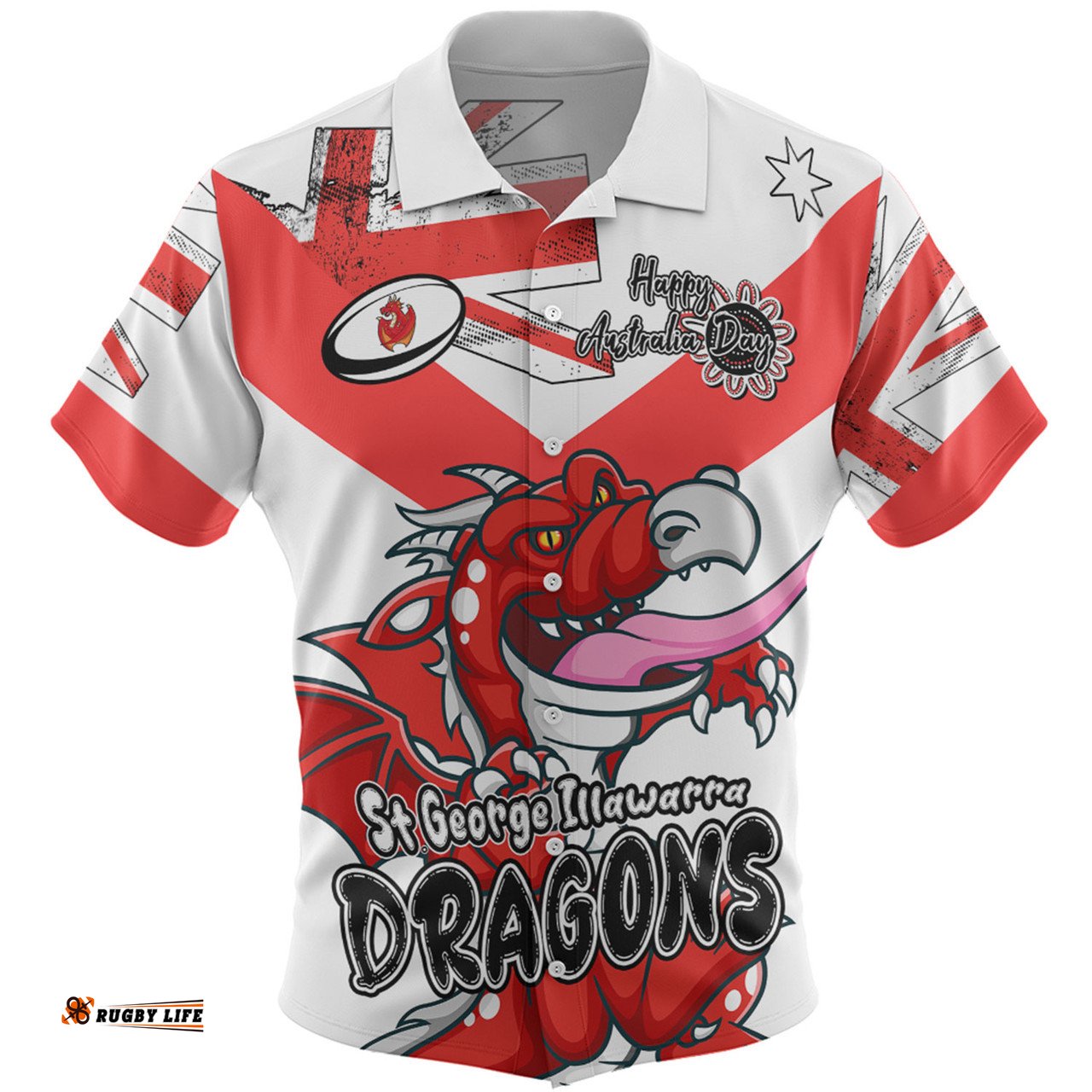Amazing Aussie St. George Illawarra Dragons Happy Australia Day We Are One And Free Hawaiian Shirt