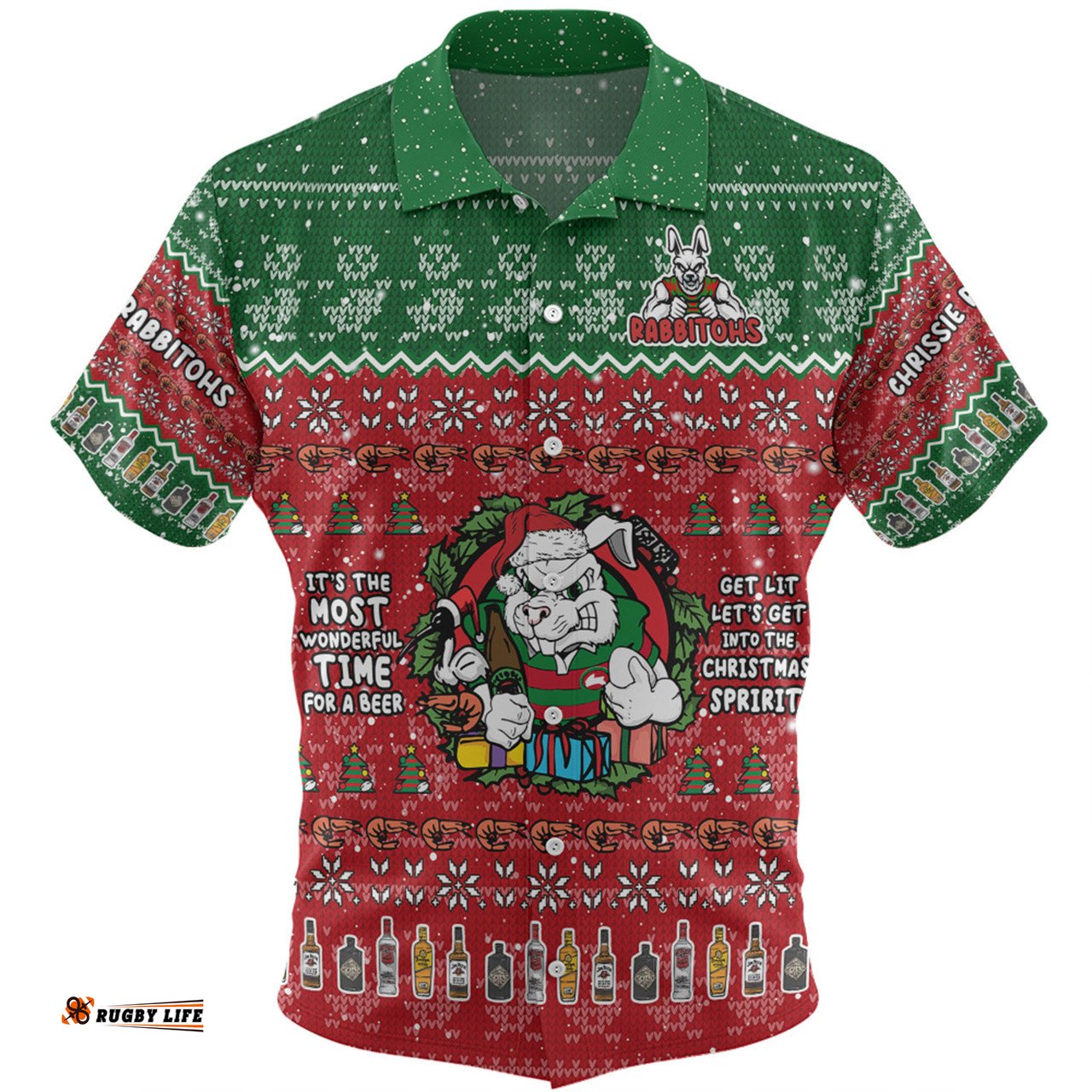 Amazing Aussie South Sydney Rabbitohs Custom Chrissie Spirit Hawaiian Shirt