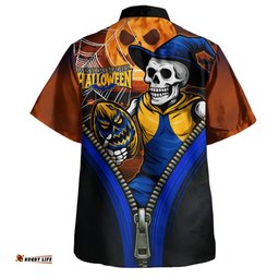 Amazing Aussie West Coast Eagles Halloween Night Reaper Zipper Hawaiian Shirt