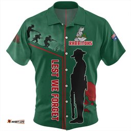 Amazing Aussie South Sydney Rabbitohs Anzac Day Lest We Forget Poppy Hawaiian Shirt