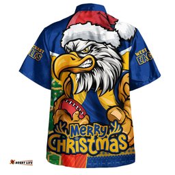 Amazing Aussie West Coast Eagles Santa Scoring Touchdown On Christmas Game Day Hawaiian Shirt