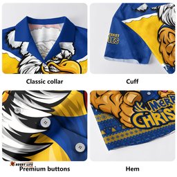 Amazing Aussie West Coast Eagles Santa Scoring Touchdown On Christmas Game Day Hawaiian Shirt