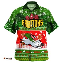 Amazing Aussie South Sydney Rabbitohs South Sydney Rabbitohs Ugly Christmas And Aboriginal Patterns Hoodie Hawaiian Shirt