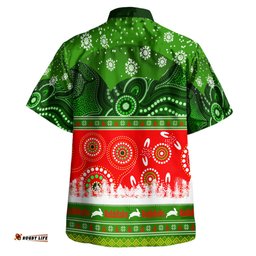 Amazing Aussie South Sydney Rabbitohs South Sydney Rabbitohs Ugly Christmas And Aboriginal Patterns Hoodie Hawaiian Shirt