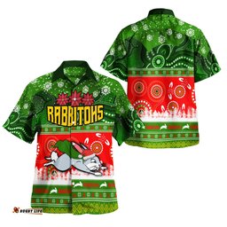 Amazing Aussie South Sydney Rabbitohs South Sydney Rabbitohs Ugly Christmas And Aboriginal Patterns Hoodie Hawaiian Shirt