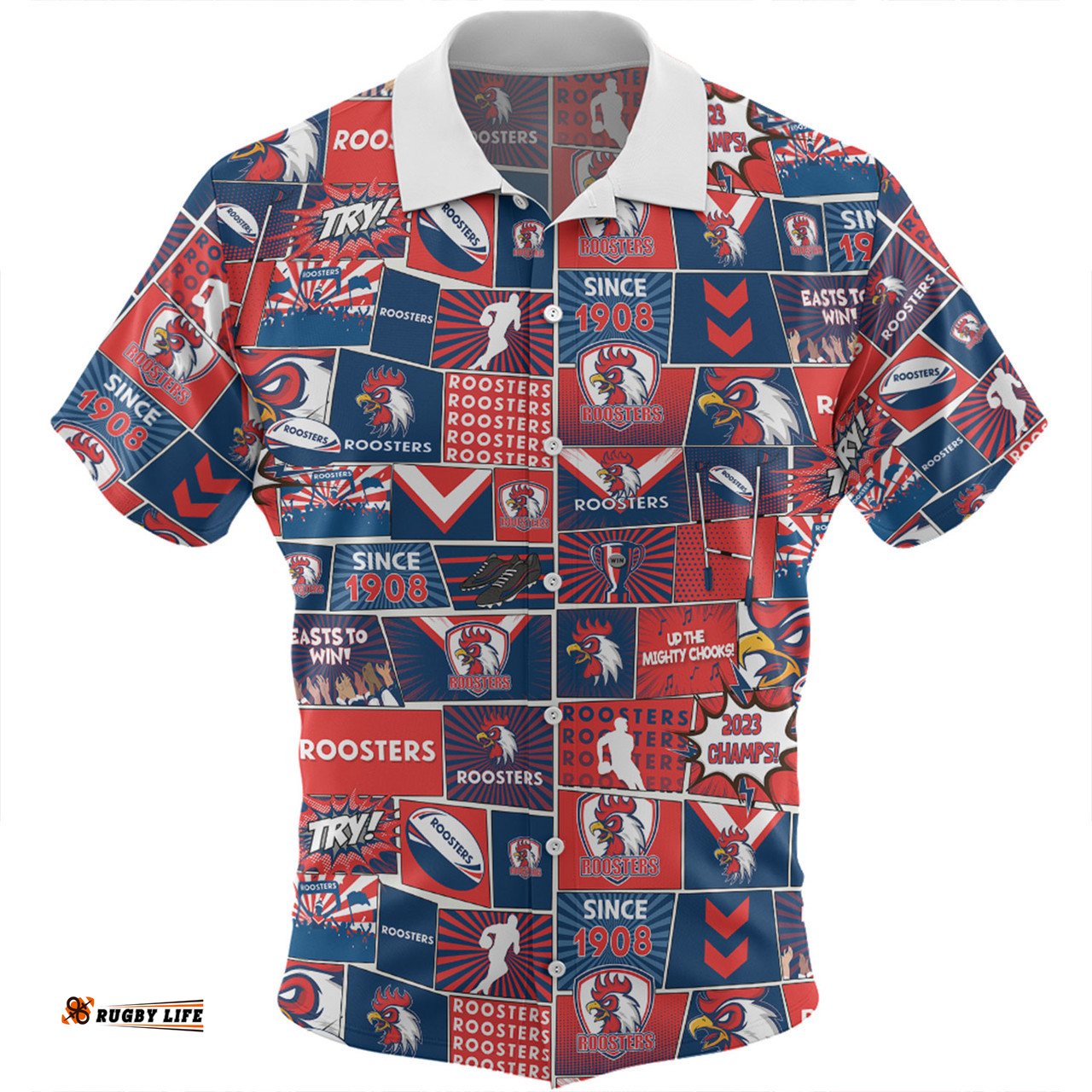 Amazing Aussie Sydney Roosters Team Of Us Die Hard Fan Supporters Comic Style Hawaiian Shirt