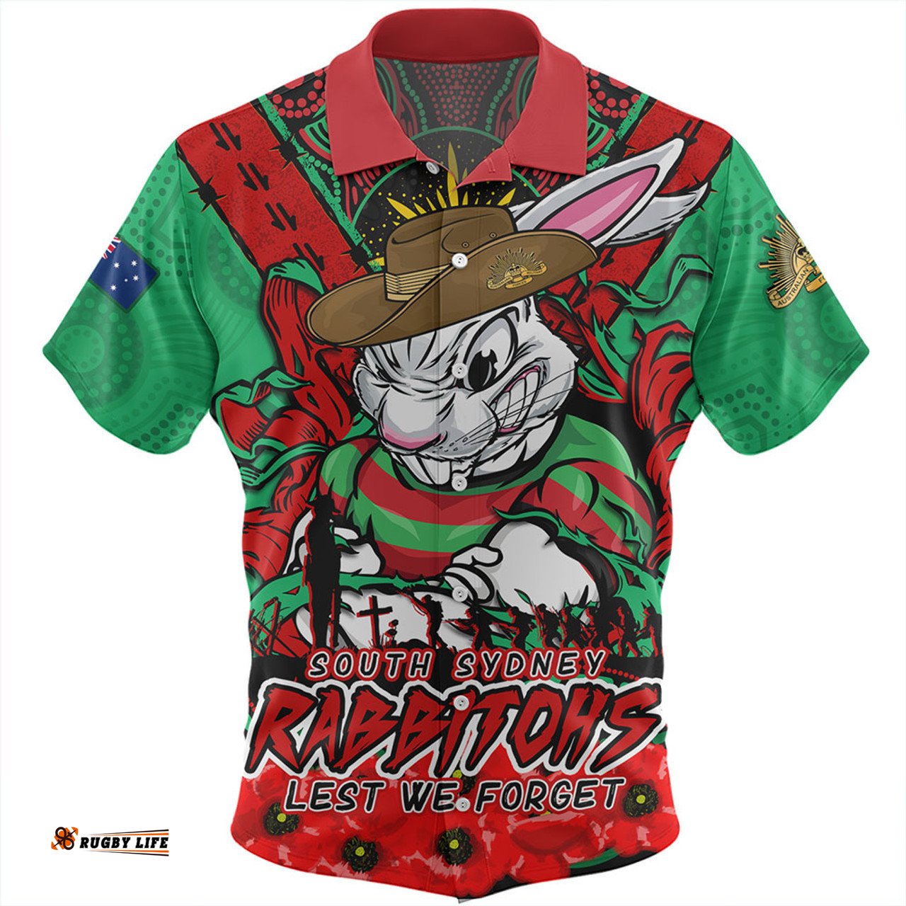 Amazing Aussie South Sydney Rabbitohs Ripped Legacy Of The Game The ANZAC Spirit Lives On Hawaiian Shirt