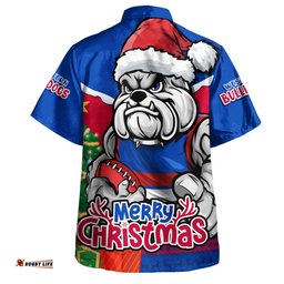 Amazing Aussie Western Bulldogs Santa Scoring Touchdown On Christmas Game Day Hawaiian Shirt