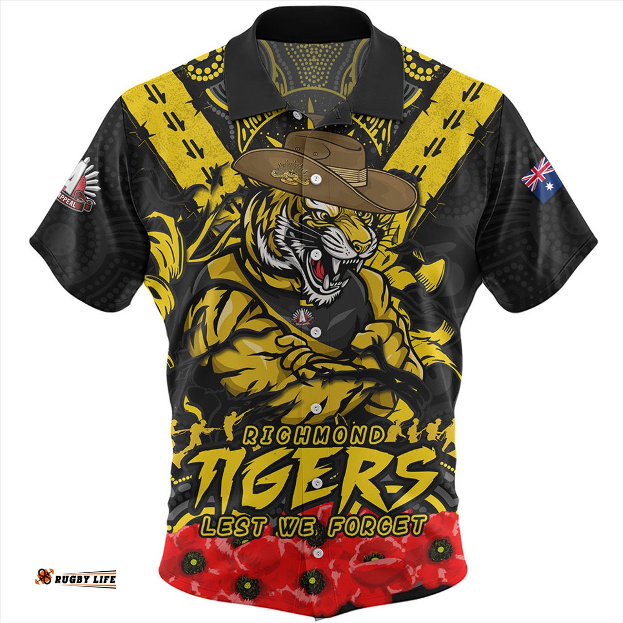 Amazing Aussie Richmond Ripped Legacy Of The Game The ANZAC Spirit Lives On Hawaiian Shirt