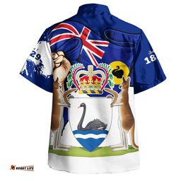 Amazing Aussie Western Australia Power Pride And Heritage Crest Hawaiian Shirt