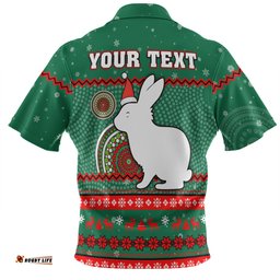 Amazing Aussie South Sydney Rabbitohs Custom Ugly Xmas And Aboriginal Patterns For Die Hard Fan Hawaiian Shirt