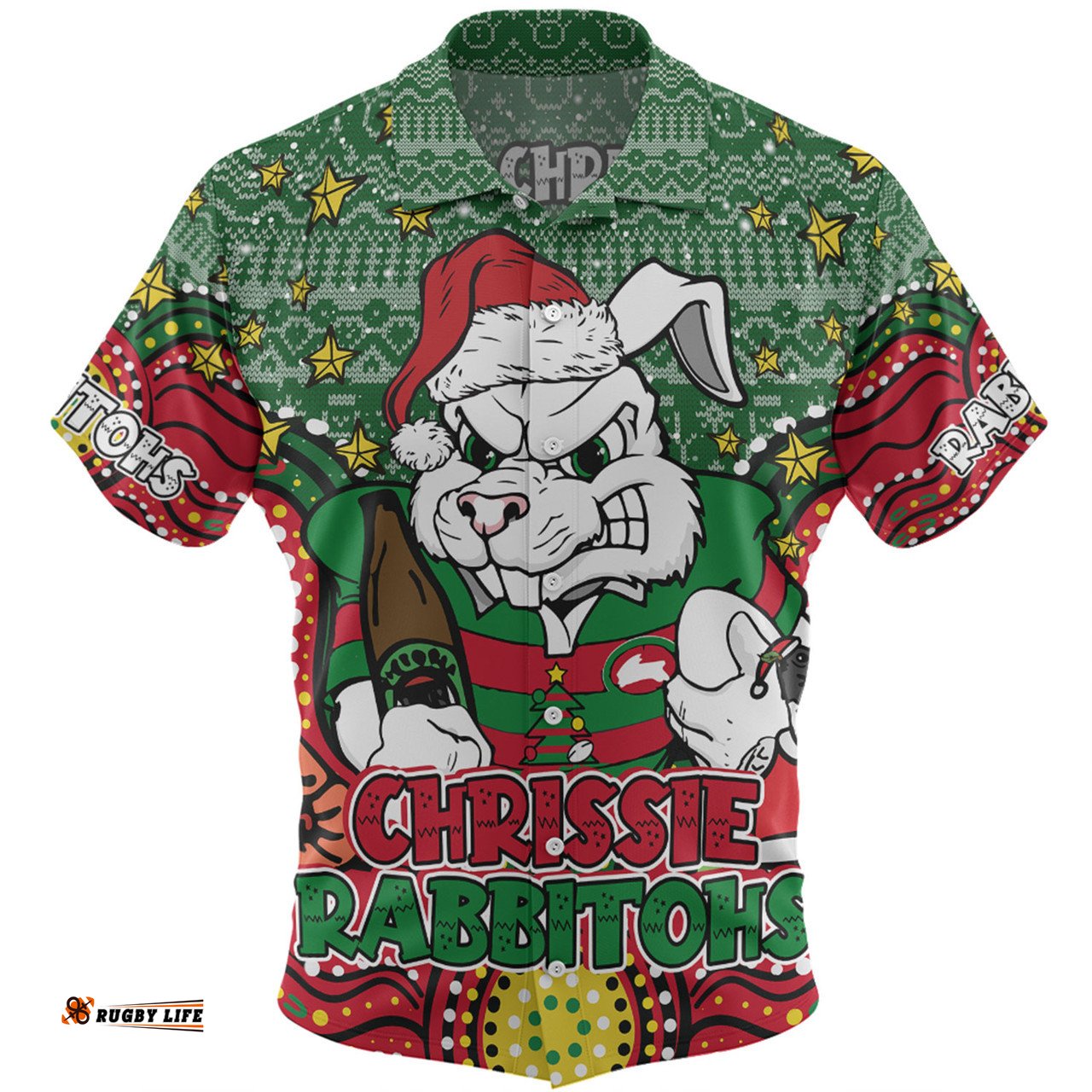 Amazing Aussie South Sydney Rabbitohs Custom Christmas Knit Patterns Vintage Jersey Ugly Hawaiian Shirt