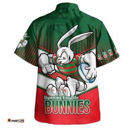 Amazing Aussie South Sydney Rabbitohs Bunnies Mascot With Australia Flag Hawaiian Shirt