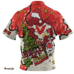 Amazing Aussie St. George Illawarra Dragons Christmas Custom Let's Get Lit Chrisse Pressie Hawaiian Shirt