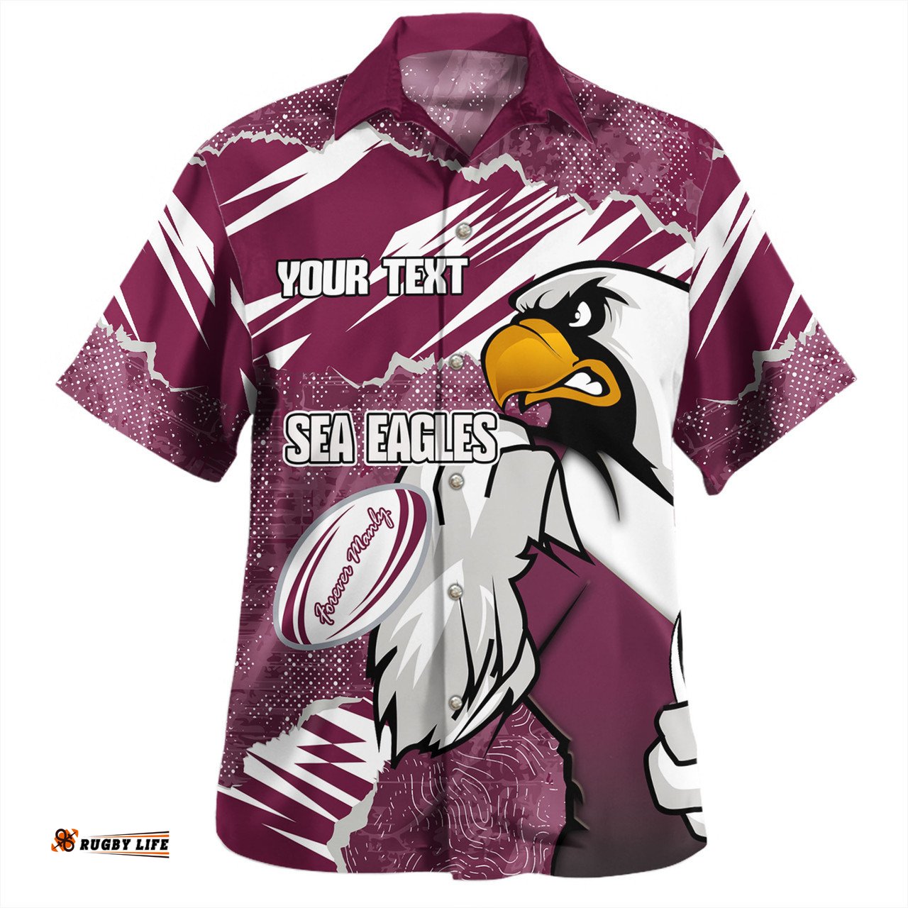 Amazing Aussie Manly Warringah Sea Eagles Theme Song Hawaiian Shirt