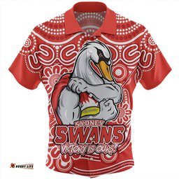 Amazing Aussie Sydney Swans Aboriginal Inspired Tough Fan Football For Life Hawaiian Shirt