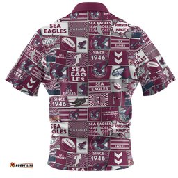 Amazing Aussie Manly Warringah Sea Eagles Team Of Us Die Hard Fan Supporters Comic Style Hawaiian Shirt
