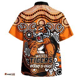 Amazing Aussie Wests Tigers Aboriginal Inspired Tough Fan Rugby For Life Hawaiian Shirt