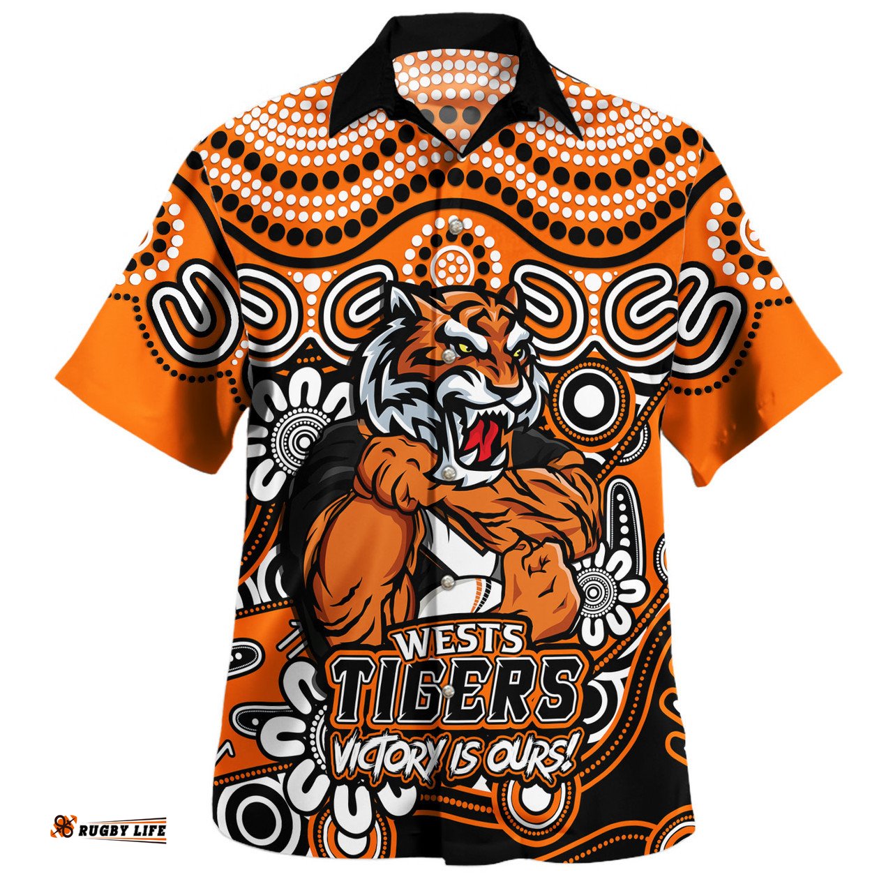 Amazing Aussie Wests Tigers Aboriginal Inspired Tough Fan Rugby For Life Hawaiian Shirt