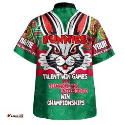 Amazing Aussie South Sydney Rabbitohs Custom Talent Win Games But Teamwork And Intelligence Win Championships With Aboriginal Style Hawaiian Shirt