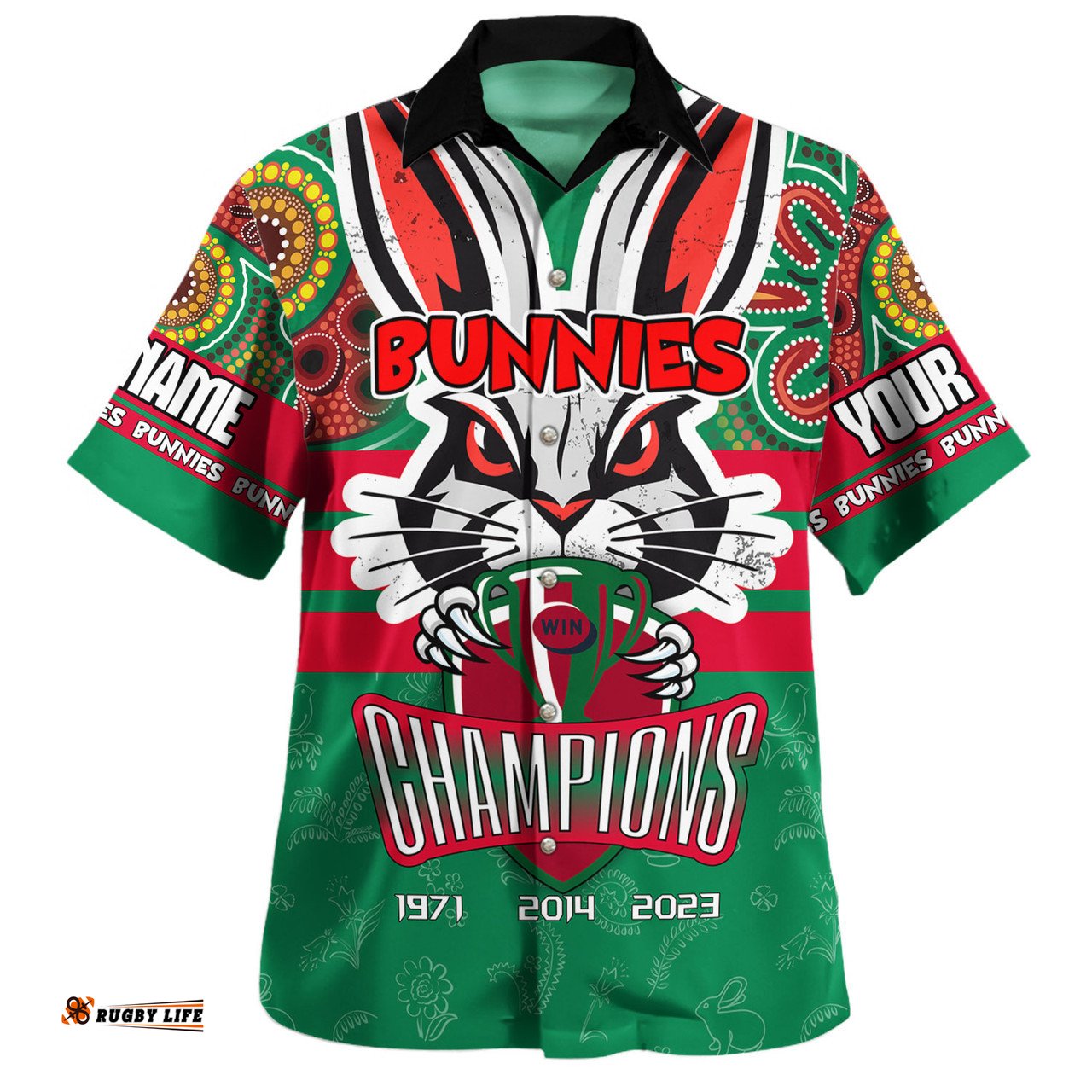 Amazing Aussie South Sydney Rabbitohs Custom Talent Win Games But Teamwork And Intelligence Win Championships With Aboriginal Style Hawaiian Shirt