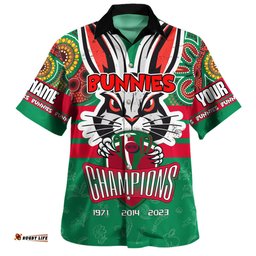 Amazing Aussie South Sydney Rabbitohs Custom Talent Win Games But Teamwork And Intelligence Win Championships With Aboriginal Style Hawaiian Shirt