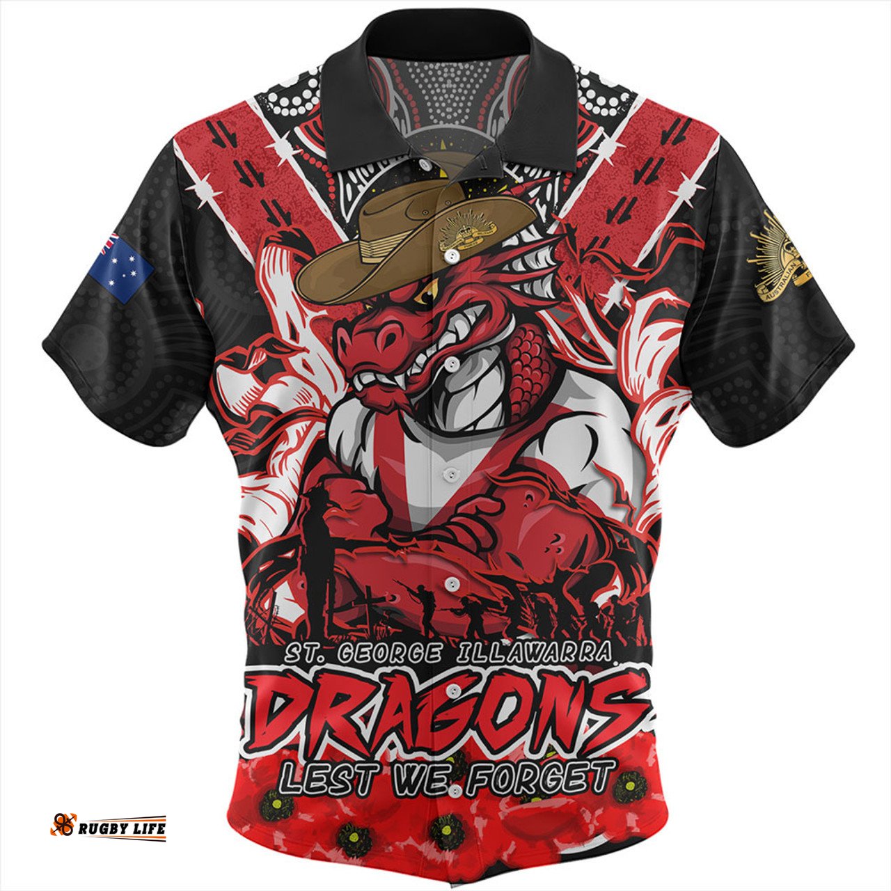 Amazing Aussie St. George Illawarra Dragons Ripped Legacy Of The Game The ANZAC Spirit Lives On Hawaiian Shirt