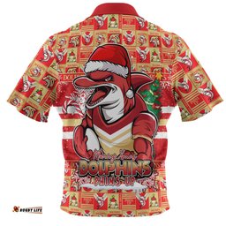 Amazing Aussie Redcliffe Dolphins Merry Ugly Christmas Comic Style Hawaiian Shirt