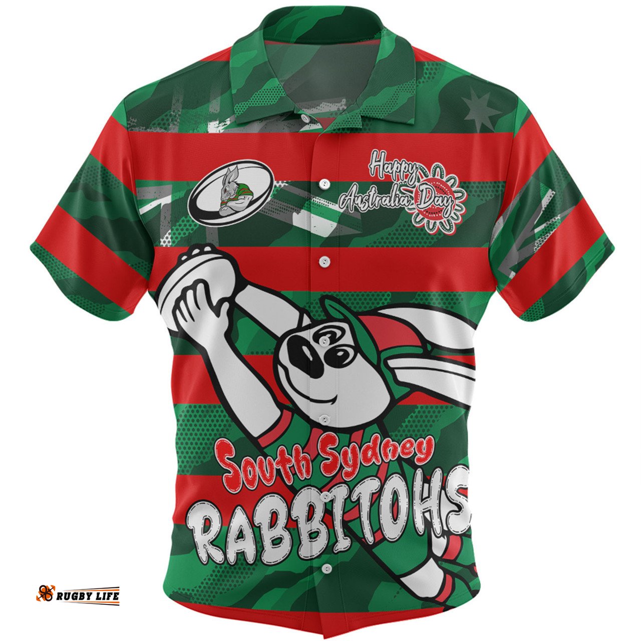 Amazing Aussie South Sydney Rabbitohs Happy Australia Day We Are One And Free Hawaiian Shirt