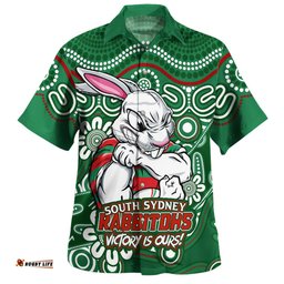Amazing Aussie South Sydney Rabbitohs Aboriginal Inspired Tough Fan Rugby For Life Hawaiian Shirt