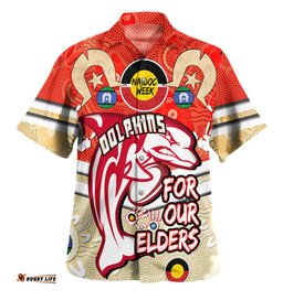 Amazing Aussie Redcliffe Dolphins Naidoc Week Custom Redcliffe Dolphins Naidoc Week For Our Elders Dot Art Style With Turtle Hawaiian Shirt