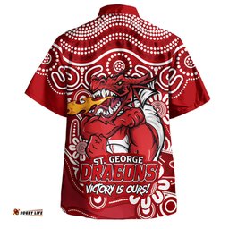 Amazing Aussie St. George Illawarra Dragons Aboriginal Inspired Tough Fan Rugby For Life Ver 2.0 Hawaiian Shirt