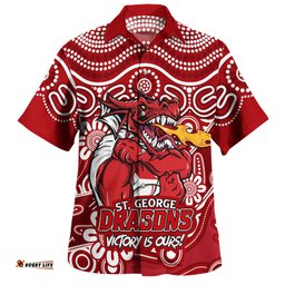 Amazing Aussie St. George Illawarra Dragons Aboriginal Inspired Tough Fan Rugby For Life Ver 2.0 Hawaiian Shirt