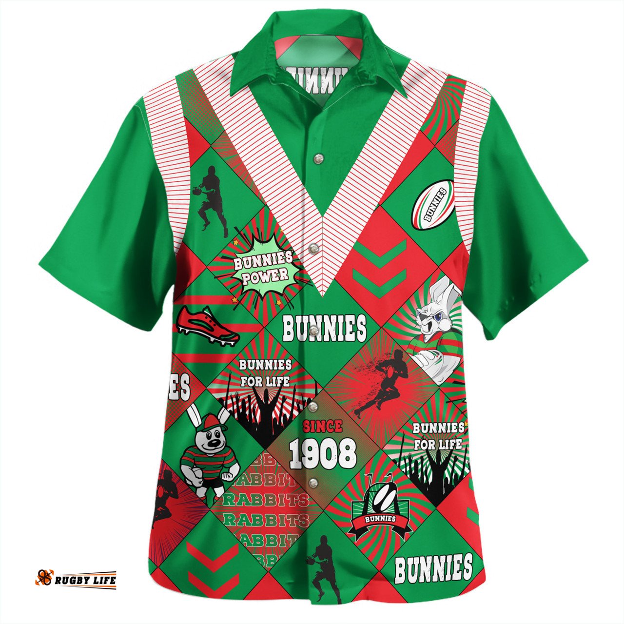 Amazing Aussie South Sydney Rabbitohs Argyle Patterns Style Tough Fan Rugby For Life Hawaiian Shirt