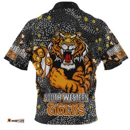 Amazing Aussie Wests Tigers Custom Team With Dot And Star Patterns For Tough Fan Hawaiian Shirt