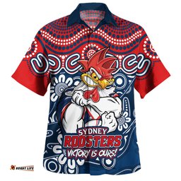 Amazing Aussie Sydney Roosters Aboriginal Inspired Tough Fan Rugby For Life Hawaiian Shirt