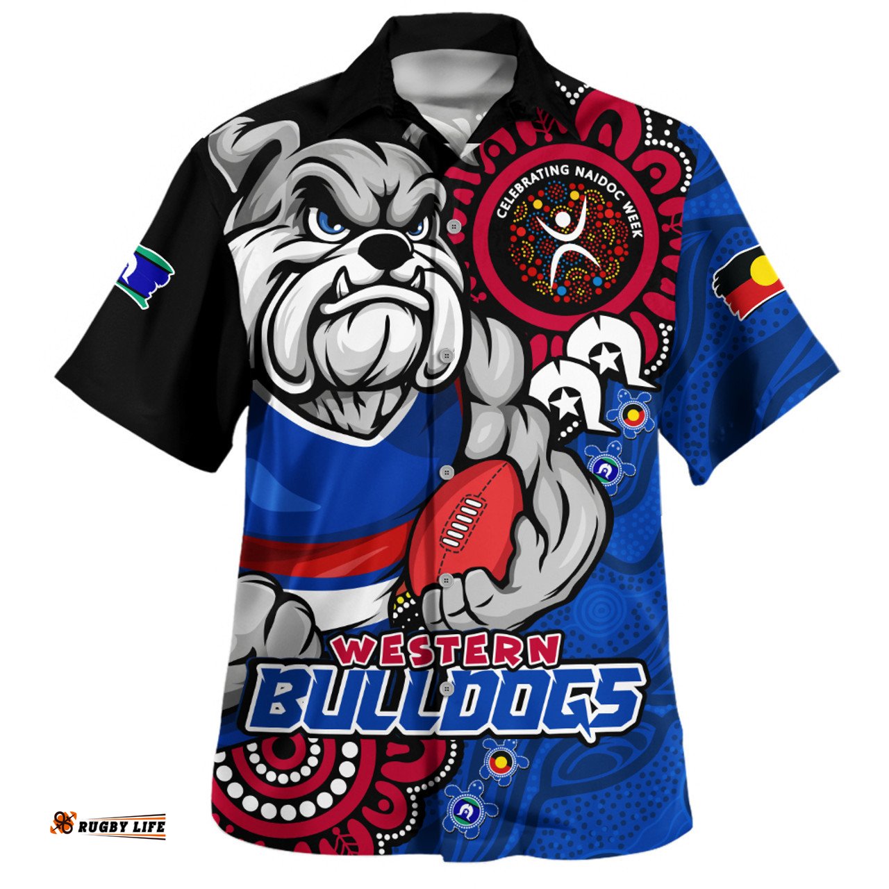 Amazing Aussie Western Bulldogs Power Through Generations NAIDOC Edition Hawaiian Shirt