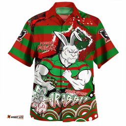 Amazing Aussie South Sydney Rabbitohs Custom Super Bunnies Aboriginal Inspired Hawaiian Shirt