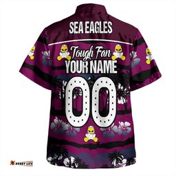 Amazing Aussie Manly Warringah Sea Eagles Eat Sleep Repeat With Tropical Patterns Hawaiian Shirt