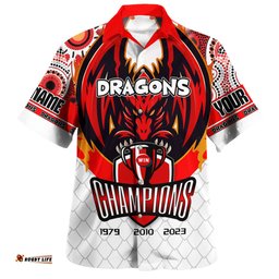 Amazing Aussie St. George Illawarra Dragons Custom Talent Win Games But Teamwork And Intelligence Win Championships With Aboriginal Style Hawaiian Shirt