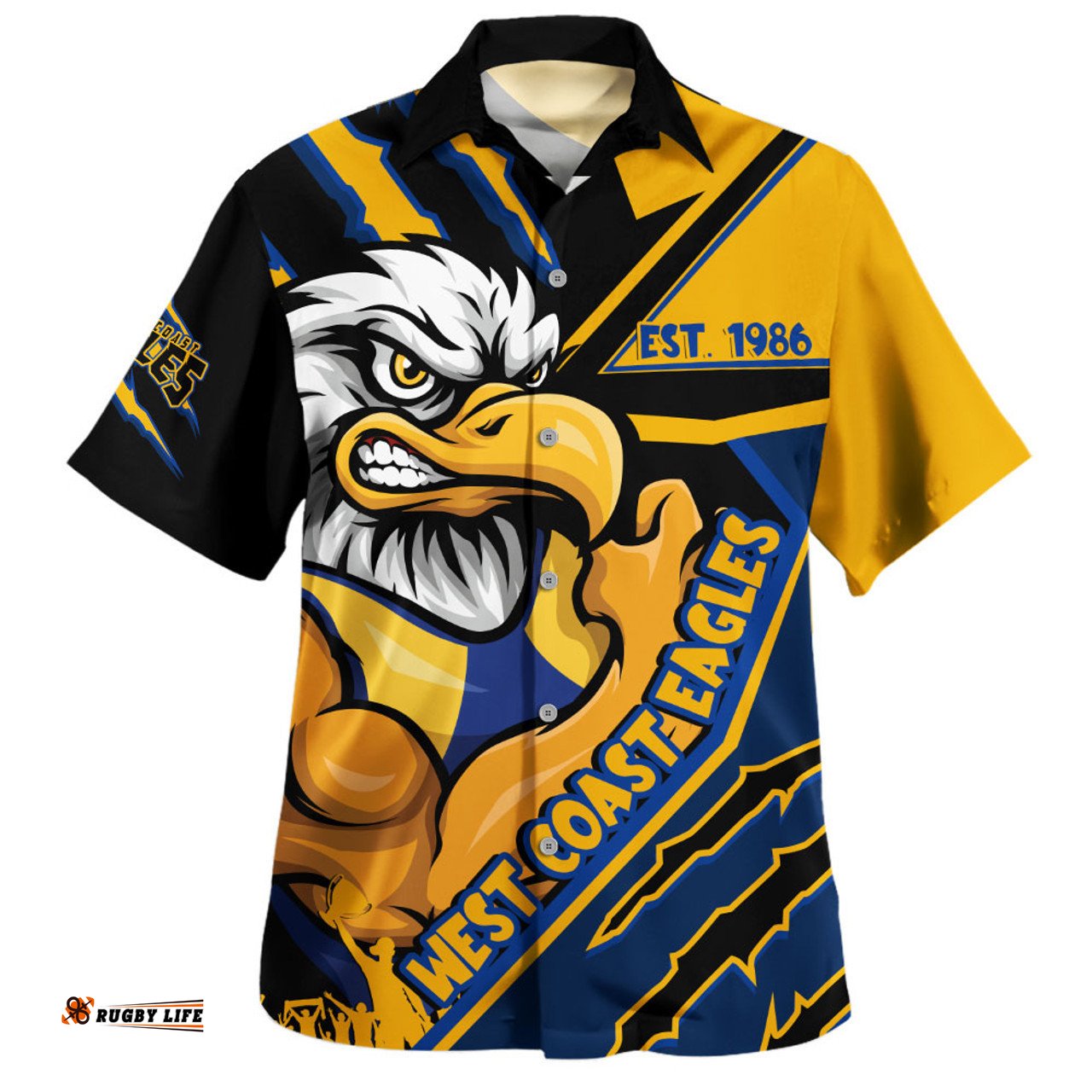 Amazing Aussie West Coast Eagles Battlefield Glory Gear Hawaiian Shirt