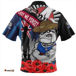 Amazing Aussie Western Bulldogs Anzac Day Honor United In Spirit Hawaiian Shirt
