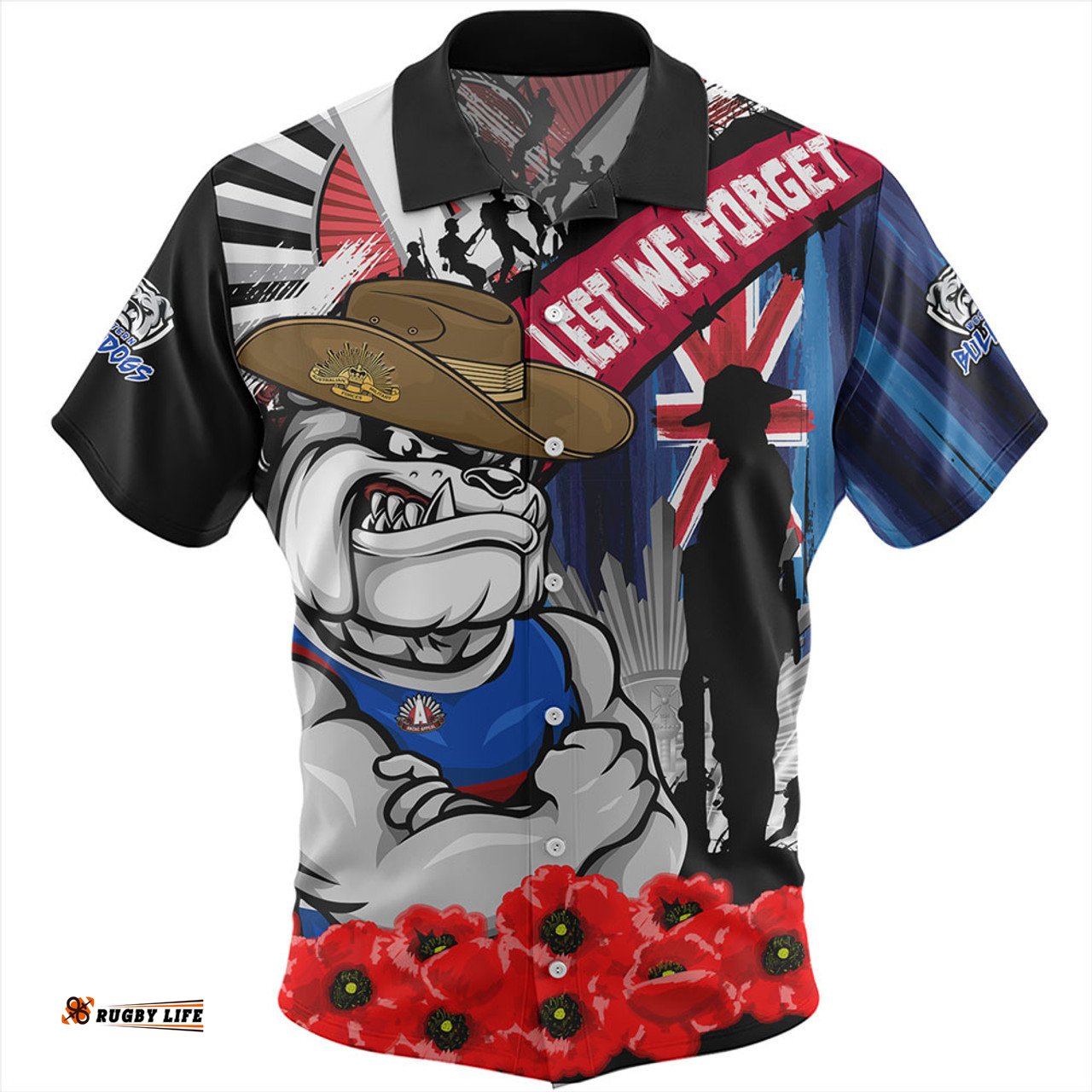 Amazing Aussie Western Bulldogs Anzac Day Honor United In Spirit Hawaiian Shirt