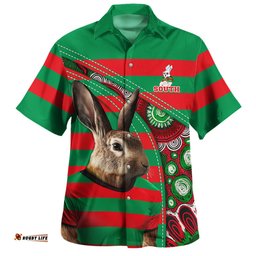 Amazing Aussie South Sydney Rabbitohs Custom Team Of Us Die Hard Fan Supporters Aboriginal Inspired Hawaiian Shirt