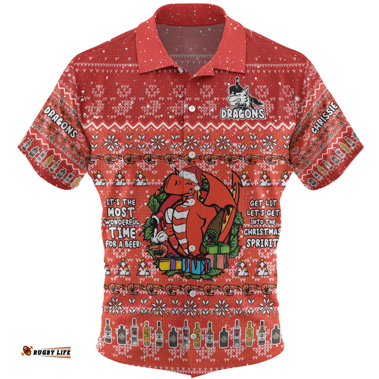 Amazing Aussie St. George Illawarra Dragons Christmas Custom Chrissie Spirit Hawaiian Shirt
