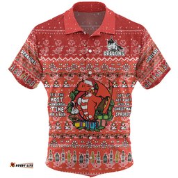 Amazing Aussie St. George Illawarra Dragons Christmas Custom Chrissie Spirit Hawaiian Shirt