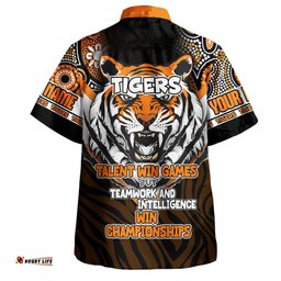 Amazing Aussie Wests Tigers Custom Talent Win Games But Teamwork And Intelligence Win Championships With Aboriginal Style Hawaiian Shirt